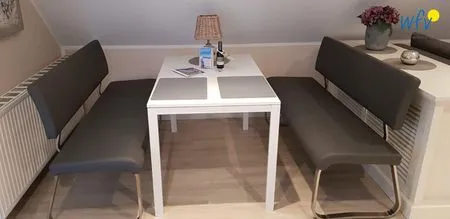 Wohnzimmer Ferienhaus Greune-Stee-Weg 39 Ferienwohnung Südstrandoase