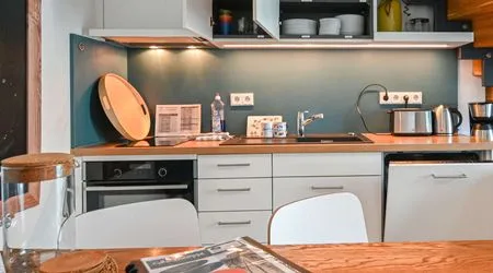 Küche / Küchenzeile Apartment Gartenblick 7/6 EG mit überdachter Terrasse