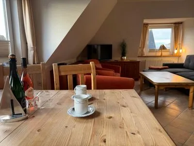 Wohnzimmer Ferienwohnung im DikWai Fewo A in Rantum