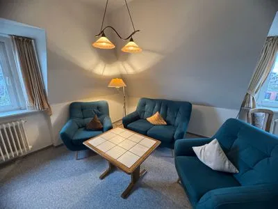 Wohnzimmer Ferienwohnung im DikWai Fewo B in Rantum