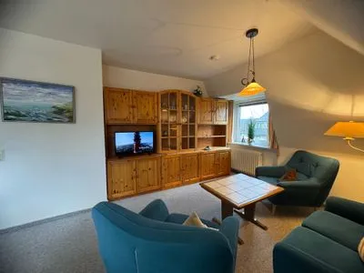 Wohnzimmer Ferienwohnung im DikWai Fewo B in Rantum