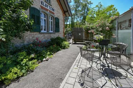 Terrasse Romantische Wohnung Billet im historischen Bahnhof mit Bergblick