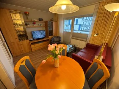 Wohnzimmer Ferienwohnung im Haus Nordland App51(Hund)