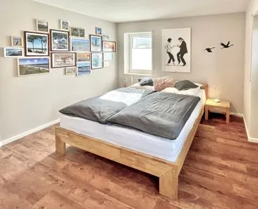 Schlafzimmer mit Doppelbett Parkresidenz am Hafen Wohnung HF 12 - "Luftsnapper´s"