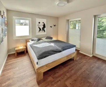 Schlafzimmer mit Doppelbett Parkresidenz am Hafen Wohnung HF 12 - "Luftsnapper´s"