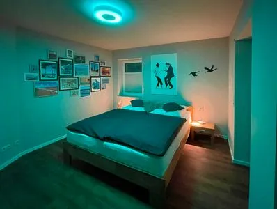 Schlafzimmer mit Doppelbett Parkresidenz am Hafen Wohnung HF 12 - "Luftsnapper´s"