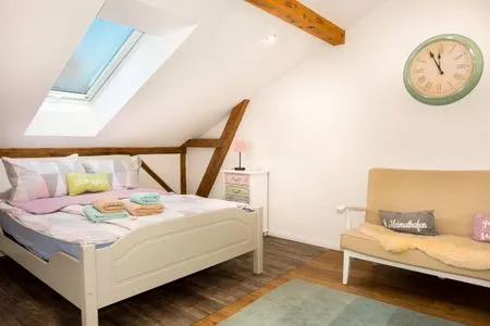 Bett Ferienwohnung Kunterbunt Eckernförde