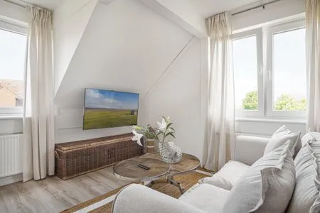 Wohnzimmer Ferienwohnung Deichblick Quartier Pellworm