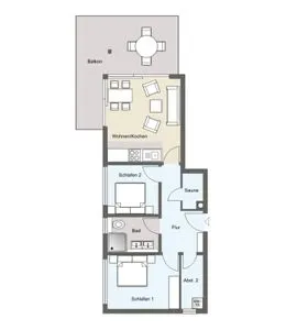 Grundriss Ferienwohnung Friesenrose