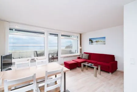 Wohnzimmer Ferienpark Sierksdorf Strandglück mit Meerblick