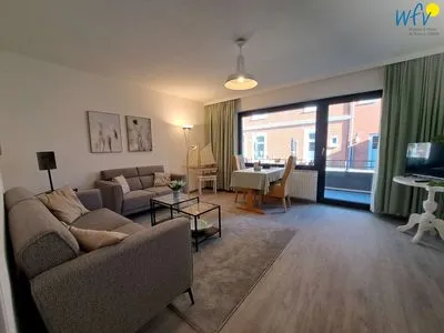 Wohnzimmer Haus Bonhuis Ferienwohnung Gartenblick