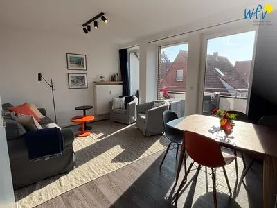 Wohnzimmer Haus Nordstern Ferienwohnung Hummerhütte