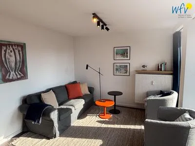 Wohnzimmer Haus Nordstern Ferienwohnung Hummerhütte
