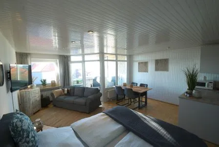 Wohnzimmer Ferienwohnung Strandperle