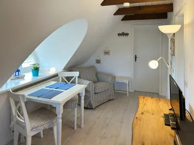 Wohnzimmer Hüs Sanskiin Ferienwohnung *Driiwholt*