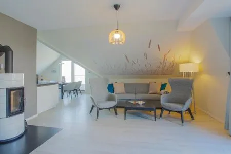 Ferienwohnung Meerblick Ostseebad Wustrow ZweiWasser Alte Seefahrtschule Wohnebreich  Meerblick