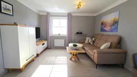 Wohnzimmer Ferienwohnung "Ankerplatz" am Schönberger Strand