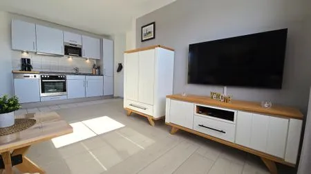 Wohnzimmer Ferienwohnung "Ankerplatz" am Schönberger Strand