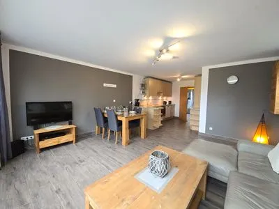 Wohnzimmer Ferienwohnung "Auszeit" Ostseenah am Schönberger Strand