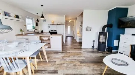 Wohnzimmer Schwedenhaushälfte "Küstenliebe" in Sehlendorf an der Ostsee