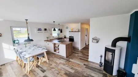 Wohnzimmer Schwedenhaushälfte "Küstenliebe" in Sehlendorf an der Ostsee