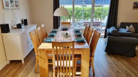 Wohnzimmer Ferienhaushälfte "Sandbank" Schönberger Strand an der Ostsee