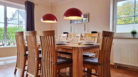 Wohnzimmer Ferienhaushälfte "Seebrücke" Schönberger Strand an d. Ostsee