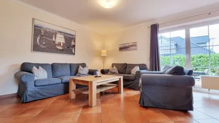 Wohnzimmer Ferienhaushälfte "Seebrücke" Schönberger Strand an d. Ostsee