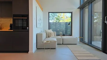 Wohnzimmer Ferienhaus "Sturmvogel" direkte Strandlage in Kiel