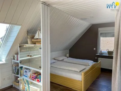 Schlafzimmer Haus Seemöwe Ferienwohnung Möwennest