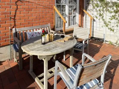Terrasse Haus Pesel Ferienwohnung *Reethuk*