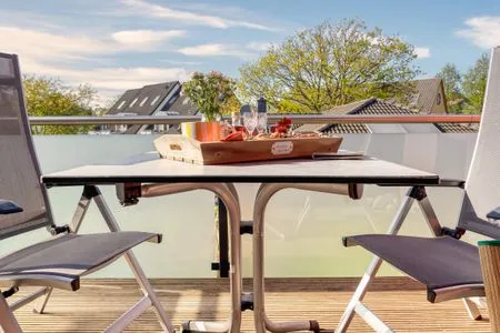 Blick auf den möblierten Balkon Kavelweg 9 Kavelweg 9 Whg 3 - Kavelkoje