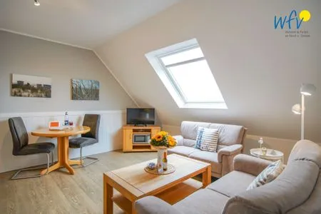 Wohnzimmer Apartmenthaus Roberta Ferienwohnung Leuchtturm