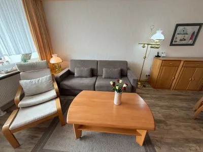 Wohnzimmer Ferienwohnung im Haus Strandstr.22 Kammel App. 34 / TG Platz Nr.112  obere Ebene