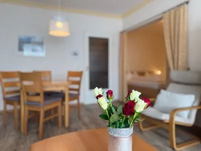Essbereich Ferienwohnung im Haus Strandstr.22 Kammel App. 34 / TG Platz Nr.112  obere Ebene