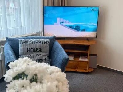 Neues TV- Gerät Ferienwohnung im Haus Nordland App 48,(Hund)