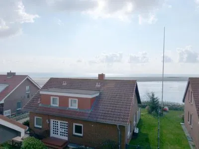 Meerblick in der Ferienwohnung Alpenstrandläufer in Wittdün auf Amrum Haus *Südspitze 17* Ferienwohnung *Alpenstrandläufer*
