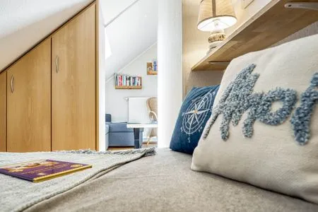 Doppelbett im DG Residenz am Strand Seeschwalbe - Wohnung 4-62