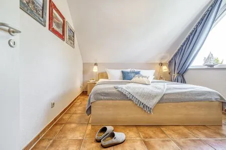 Schlafzimmer mit Doppelbett Residenz am Strand Seeschwalbe - Wohnung 4-62