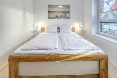 Ferienwohnung Pusteblume in Malchow Blick in das Schlafzimmer  Pusteblume