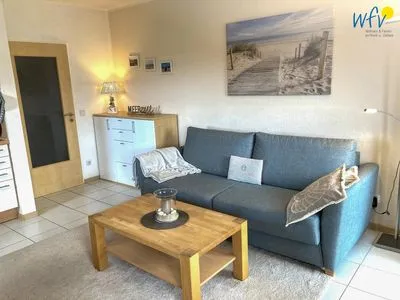 Wohnzimmer Strandhus Ferienwohnung MeerZeit