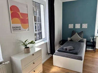 Schlafzimmer Gemütliches Appartement "Martha" an der Goitzsche mit 3 Schlafzimmern und Stellplatz