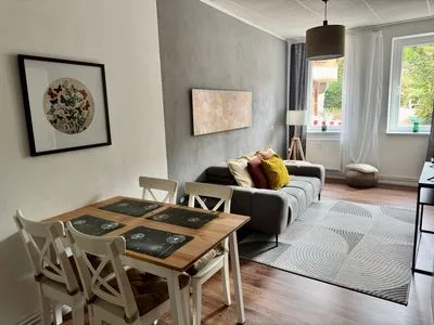 Wohnzimmer Gemütliches Appartement "Ilse" an der Goitzsche mit Stellplatz