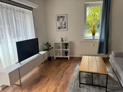 Wohnzimmer Gemütliches Appartement "Karl" mit 2 Schlafzimmern an der Goitzsche