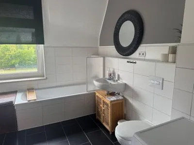 Badezimmer Gemütliches Appartement "Martin" in Halle mit 3 Schlafzimmern und Stellplatz