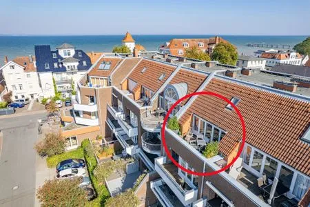 Vogelperspektive Heimathafen - direkt am Strand mit Sonnenbalkon