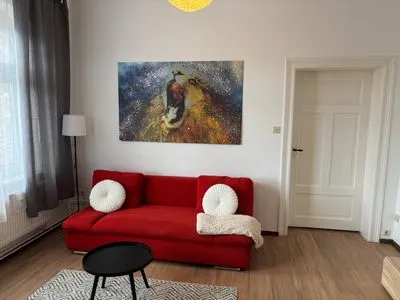 Wohnzimmer Einfaches Appartement "Nicky" in Halle mit 2 Zimmern