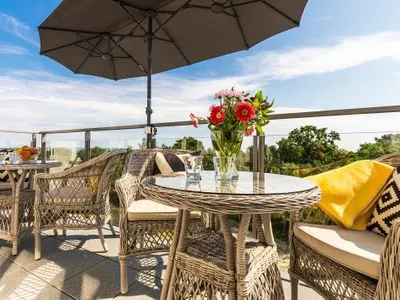 Balkon FeWo Sky Suite Proradies Dachterrasse in PRORA - 8.51a