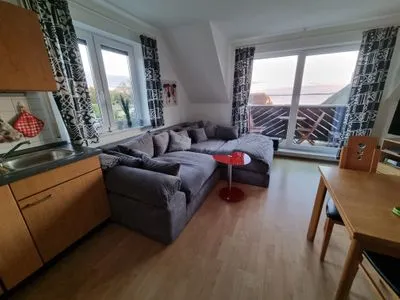 Wohnzimmer Ferienwohnung Weitblick