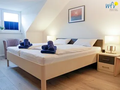 Schlafzimmer Ferienhaus Greune-Stee 87 Ferienwohnung Uttiet bi de Düün